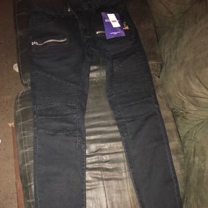 All Black Balmain Rider Jeans
